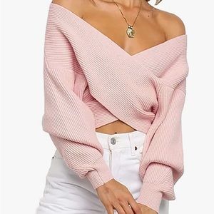 Pink off shoulder sweater